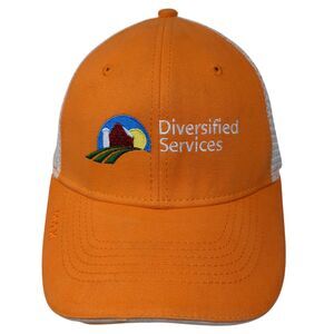 Diversified Services Strapback Mesh Back Trucker Hat Orange One Size